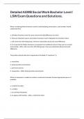 Detailed ASWB Social Work Bachelor Level  LSW Exam Questions and Solutions&period;