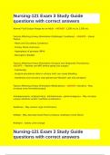 Nursing-121 Exam 3 Study Guide questions with correct answers&period;