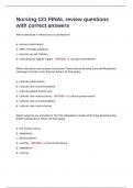 Nursing 121 FINAL review questions with correct answers&period;