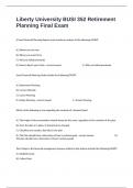 Liberty University BUSI 352 Retirement Planning Final Exam Questions And Answers Accurately Solved&period;
