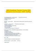  MAN Substitute Teacher Course 2020 Questions And Answers 100&percnt; Verified&period;