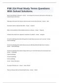 FSE 214 Final Study Terms Questions With Solved Solutions&period;