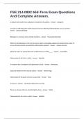 FSE 214&period;0902 Mid-Term Exam Questions And Complete Answers&period;