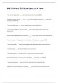 NH Drivers Ed Numbers to Know exam 2024&sol;2025 with 100&percnt; correct answers