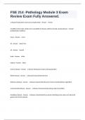 FSE 214 -Pathology Module 3 Exam Review Exam Fully Answered&period;