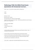 Pathology FSE-214-0904 Final Exam Questions All Answered Correct &period;