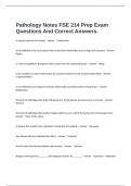   Pathology Notes FSE 214 Prep Exam Questions And Correct Answers&period;