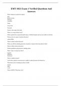 EMT 1021 Exam 1 Verified Questions And Answers