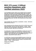 BUS 375 exam 3 SIMnet practice Questions with verified solutions 2025&period;