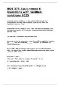 BUS 375 Assignment 6 Questions with verified solutions 2025