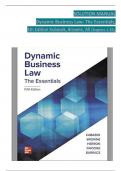 Dynamic Business Law&colon; The Essentials&comma; 5th Edition SOLUTION MANUAL by Kubasek&comma; Browne&comma; Herron&comma; Verified Chapters 1 - 25&comma; Complete Newest Version
