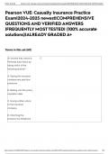 Pearson VUE&colon; Casualty Insurance Practice Exam&vert;2024-2025 newest&vert;COMPREHENSIVE QUESTIONS AND VERIFIED ANSWERS &vert;FREQUENTLY MOST TESTED&vert; &lpar;100&percnt; accurate solutions&rpar;&vert;ALREADY GRADED A&plus;