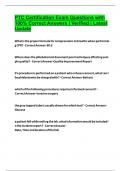 PTC Certification Exam Questions with 100&percnt; Correct Answers &vert; Verified &vert; Latest Update