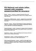 PSI National real estate &lpar;often missed&rpar; with complete answers&lpar;verified for accuracy&rpar;&period;