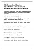 Real Estate Exam Math Questions &lpar;PSI&rpar; with complete answers&lpar;verified for accuracy&rpar;&period;