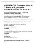 AU MKTG 396 Concepts &lpar;Chp&period; 1-7&rpar;Exam with complete answers&lpar;verified for accuracy&rpar;&period;