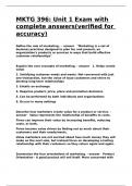 MKTG 396 Unit 1 Exam with complete answers&lpar;verified for accuracy&rpar;