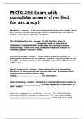 MKTG 396 Exam with complete answers&lpar;verified for accuracy&rpar;&period;