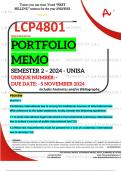 LCP4801 PORTFOLIO MEMO - OCT&period;&sol;NOV&period;  2024 - SEMESTER 2 - UNISA - DUE DATE &colon;- 5 NOVEMBER 2024 - &lpar;DETAILED ANSWERS WITH FOOTNOTES AND BIBLIOGRAPHY - DISTINCTION GUARANTEED&excl;&rpar; 