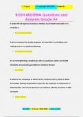 BOSH MIDTERM Questions and  Answers Grade A&plus;