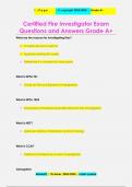 Certified Fire Investigator Exam Questions and Answers Grade A&plus;
