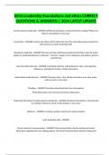 D016 Leadership Foundations and ethics CORRECT QUESTIONS & ANSWERS&vert;&vert; 2024 LATEST UPDATE