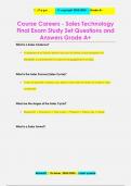 Course Careers - Sales Technology  Final Exam Study Set Questions and  Answers Grade A&plus;