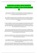 Leadership and Ethics D016 COMPLETE QUESTIONS & CORRECT SOLUTIONS&lpar;GRADED 