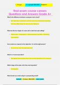 final exam course careers Questions and Answers Grade A&plus;
