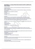 MATERNITY & CHILD PRACTICE EXAM -8 WITH COMPLETE SOLUTIONS