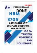 HRM3705 Assignment 7 &lpar;COMPLETE ANSWERS&rpar; Semester 2 2024 - DUE 1 November 2024