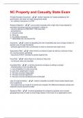 NC Property and Casualty State Exam &lpar;Questions &plus; Answers&rpar; Solved