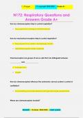 N172&colon; Respiratory Questions and  Answers Grade A&plus;