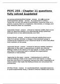 PSYC 255 - Chapter 11 questions fully solved &updated&period;