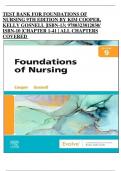 TEST BANK FOR FOUNDATIONS OF  NURSING 9TH EDITION BY KIM COOPER&comma;  KELLY GOSNELL &vert;ISBN-13&semi; 9780323812030&sol;  ISBN-10 &vert;CHAPTER 1-41 &vert; ALL CHAPTERS COVERED