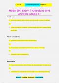 NUSA 203&colon; Exam 1 Questions and  Answers Grade A&plus;