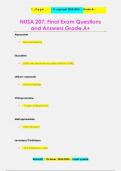 NUSA 207&colon; Final Exam Questions  and Answers Grade A&plus;
