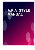 APA STYLE MANUAL FOR RESEARCH PROJECTS