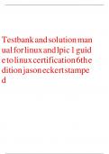 Testbank and solution manual for linux and lpic 1 guide to linux certification 6th edition jason eckert stamped