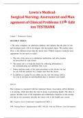 Lewis's Medical-Surgical Nursing&colon; Assessment and Management of Clinical Problems 11th Edition TESTBANK