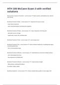 HTH 100 McCann Exam 3 with verified solutions 