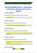 Nurs258 &lpar;SDSU&rpar; Exam 1 Questions  and Correct Answers the Latest  Update