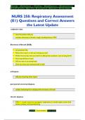NURS 258&colon; Respiratory Assessment  &lpar;E1&rpar; Questions and Correct Answers  the Latest Update