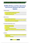 NURS 258 Eyes and Ears Questions  and Correct Answers the Latest  Update