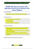 NURS 258&colon; Documentation &lpar;E1&rpar; Questions and Correct Answers the  Latest Update