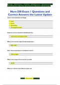 Nurs-258 Exam 1 Questions and  Correct Answers the Latest Update