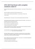 HTH 100 Final Exam with complete solutions rated A&plus;