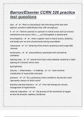 Barron&sol;Elsevier CCRN 326 practice test questions With Solutions&vert;28 Pages