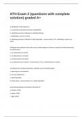   HTH Exam 2 &lpar;questions with complete solution&rpar; graded A&plus;