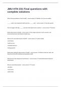 JMU HTH 231 Final questions with complete solutions 